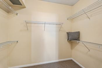 Spacious walk-in closets